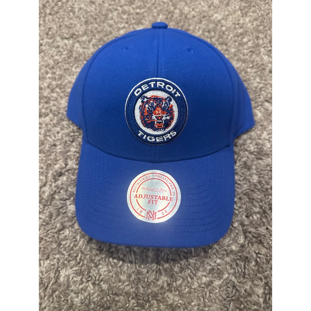 Mitchell‎ & Ness Detroit Tigers Snapback Hat Blue MLB Adjustable HL9343-DTIBLUE